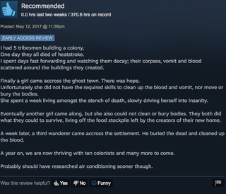 Illustration for article titled Rimworld, As Told By Steam Reviews